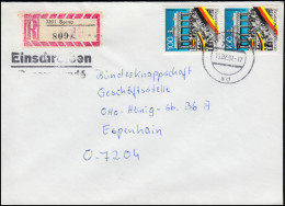 1481I Bogenmarke Grenzöffnung 100 Pf MeF R-Brief BORNA 15.2.1991 Nach Espenhain - Altri & Non Classificati