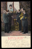 Lyrik-AK Das Bier Als Belohnung - Musikanten Am Fenster Mit Gedicht, LÜBECK 1906 - Altri & Non Classificati