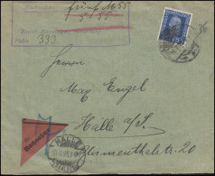 369 Stephan UPU Weltpostverein, Auf NN-Brief Vom 16.2.25 Nach HALLE/SAALE 17.2. - Storia Postale