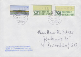 2.1. Sanssouci 10 Pf. VORVERWENDUNG Der Blauen ATM Brief DÜSSELDORF 9.5.93 - Timbres De Distributeurs [ATM]