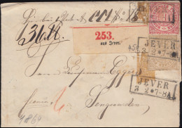 Norddeutscher Bund 4+6 Ziffer Paketbegleitbrief JEVER 3.2.1869 Nach Sengwarden  - Storia Postale