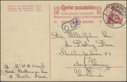 Schweiz Postkarte P 66 Helvetia 10 C. BAD ST. MORITZ 7.8.12 Nach S'Gravenhage - Sonstige & Ohne Zuordnung