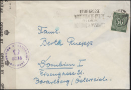 Zensurpost 932 Ziffer 50 Pf. EF Brief KREFELD Lotterie 6.12.47 N. Österreich - Sonstige & Ohne Zuordnung