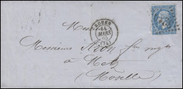 Frankreich 20 Napoleon 20 C. Als EF Auf Brief ROUEN 14.3.65 über Paris Nach Metz - Autres & Non Classés