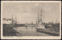 AK Wilhelmshaven Hafenbild, Ab WILHELMSHAVEN K 8.8.1913 Nach Rogau/Cosel  - Autres & Non Classés