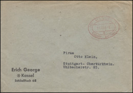 Gebühr-bezahlt Oval-Stempel Rot KASSEL 1 G - 11.10.48 Auf Brief Nach Stuttgart - Other & Unclassified