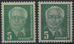 322 Pieck 5 Pfennig - Set Mit Verschiedenen Farbtönungen, Postfrisch ** - Errors & Oddities