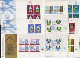 UNO Genf 63-71 Jahrgang 1977, ER-Viererblöcke OBEN Mit TAB, 9 Schmuck-FDC GENF - Autres & Non Classés