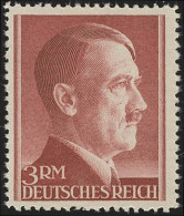 801A Hitler 3 Reichsmark ** WEIT Gezähnt - Nuevos