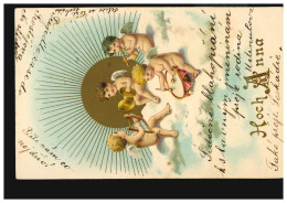 Ansichtskarte Vornamen: Hoch Anna! Engel Beim Musizieren, PROSSNITZ 1903 - Nomi