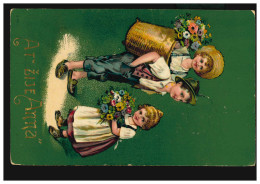 Ansichtskarte Vornamen: Anna - Kindergruppe Mit Blumen, WYSOCAN 1907 - Voornamen