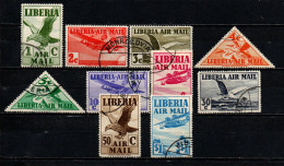 LIBERIA - 1938 - SERIE POSTA AEREA - USATI - Liberia