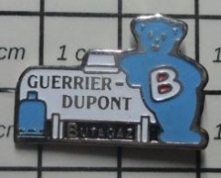 912c Pin's Pins / Beau Et Rare /  MARQUES / OURS BLEU BUTAGAZ CITERNE GAZ GUERRIER-DUPONT - Marche