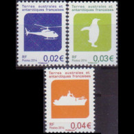 FR.S.& ANTARCT 2014 - Scott# 505-7 Emblems 2-4c MNH - Ongebruikt