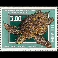 MAYOTTE 1998 - Scott# 93 Green Turtle Set Of 1 MNH - Autres & Non Classés