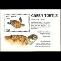 MALDIVES 1995 - Scott# 2094 S/S Green Turtle MNH - Maldivas (1965-...)