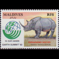 MALDIVES 1993 - Scott# 1808 Indian Rhino 6r MNH - Maldivas (1965-...)