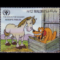 MALDIVES 1990 - Scott# 1473 Disney-Fable 12r MNH - Maldive (1965-...)