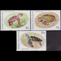 MALDIVES 1980 - Scott# 844-6 Turtles 10l-10r MNH - Malediven (1965-...)