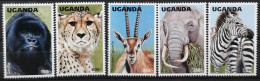 Uganda 1996 Wildtiere Mi 1659/66** Nur Die Säuger 5v** Im Angebot - Ouganda (1962-...)