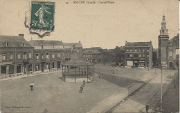 X120335 NORD ANICHE GRAND' PLACE KIOSQUE A MUSIQUE EPICERIE PERIN COUSIN MERCERIE CHEMISERIE ETS CHARLET LAINE ET ? - Autres & Non Classés