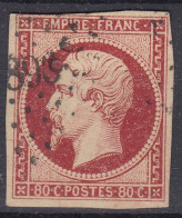 TIMBRE FRANCE EMPIRE NON DENTELE N° 17A OBLITERATION PC - MARGES INTACTES - 1853-1860 Napoléon III.