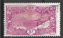 COSTA DEI SOMALI - 1925 - PONTE FERROVIARIO - FR. 3,00 -USATO (YVERT 136 - MICHEL 119) - Used Stamps