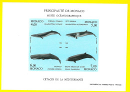 MONACO 1993 Sheet Whales/Dolphin/Marine Mammals/Nature INPERFORATE - Yv 59a RARE - Ongebruikt