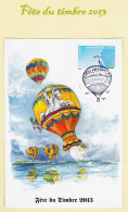 31646 / ⭐ ◉  Carte Maximum ● FDC Fête Timbre AIR Montgolfiere ● LE CREUSOT 12-10-2013 Autoadhesif Eolienne Y-T 900 - 2010-2019