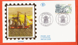 31653 / ⭐ ◉ FDC Soie LORIENT 1er Premier Jour Emission 56-Morbihan 4 Juillet 1992 F.D.C First Day Cover  - 1990-1999