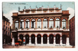 31868 / LYON 69-Rhone  Le GRAND THEATRE Place Bellecour Charette Attelage 1910s Editions CARRIER 1 - Lyon 1