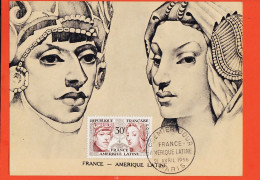 31650 / ⭐ ◉ Carte Maximum FRANCE - AMERIQUE LATINE Par Clément SERVEAU Premier Jour PARIS 21 Avril 1957 - 1950-1959