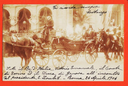 31551 / ♥️ ◉ Rare Carte-Photo ROMA 24-04-1904 VICTOR EMMANUEL III Carrozza Cavallo Réale Visita Presidente LOUBET ROME - Other & Unclassified