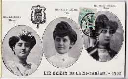 31567 / ⭐ ◉ PARIS Les Reines MI-CAREME 3 Miss LEDESMA MADRID Rosa BLANCHE PARIS Maria SPERONI ROME 1906 à Jeanne LACAZE - Andere & Zonder Classificatie