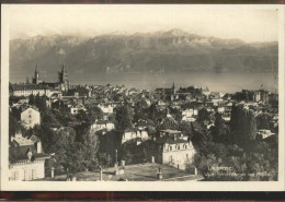 11306312 Lausanne VD Vue Generale Et Les Alpes Cathedrale Lac Leman Lausanne - Andere & Zonder Classificatie