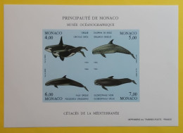 MONACO 1994 Sheet Whales/Dolphin/Marine Mammals/Nature INPERFORATE - Yv 64a RARE - Neufs