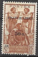 COSTA DEI SOMALI - 1942 - GUERRIERI SOPRASTAMPATO  - 50C./65C - NUOVO MH* (YVERT 233 - MICHEL 242) - Unused Stamps