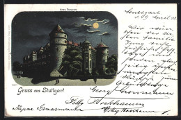 Lithographie Stuttgart, Altes Schloss  - Stuttgart