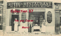 13001 MARSEILLE  -- > HOTEL RESTAURANT " DE VALENCE " 82 Rue Bernard Du Bois -- JH MARTIN Propriétaire - The Canebière, City Centre