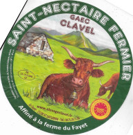 ETIQUETTE  DE  FROMAGE    ST NECTAIRE   CLAVELLE FAYET ST SATURNIN   CANTAL   B146 - Fromage