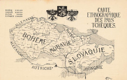 Tchequie Czechia Carte Ethnographique Des Pays Tcheques - Czech Republic