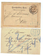 Österreich, 1897, Corresp.karte Von Triest Nach Wien, Stempel Von Triest Und Wien/blau (12155W) - Postcards