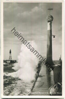 Warnemünde - Mole Im Sturm - Foto-Ansichtskarte - Verlag E. Rubin Lübeck - Rostock