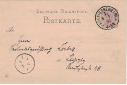 Ganzsache 5 Pfennig - Königsberg In Preussen 1882 > Leipzig - Briefkaarten