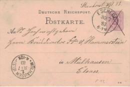 Ganzsache 5 Pfennig - Wippermann Gutsaufseher Eschede 1883 > Kreisdirektor Von Hammerstein Mülhausen - Innenminister? - Postcards