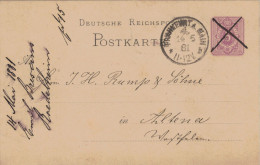 Ganzsache 5 Pfennig - Frankfurt Main 1881 > Rump & Söhne Altena Drahtfabrik - Tarjetas