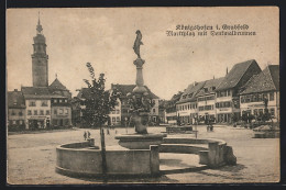 AK Königshofen I. Grabfeld, Marktplatz Mit Denkmalbrunnen  - Bad Koenigshofen