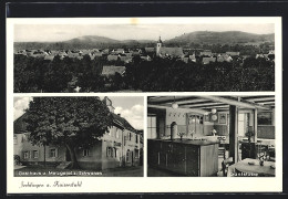 AK Jechtingen A. Kaiserstuhl, Gasthaus-Metzgerei Zum Schwanen E. Löffler, Ortsansicht Mit Bergpanorama  - Kaiserstuhl