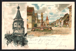 Künstler-AK Carl Münch: Gengenbach A. D. Kinzig, Marktplatz, Nicolausthurm  - Other & Unclassified