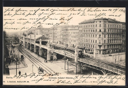 AK Berlin-Schöneberg, Hochbahn-Bahnhof Bülowstr., Strassenbahn  - Schöneberg